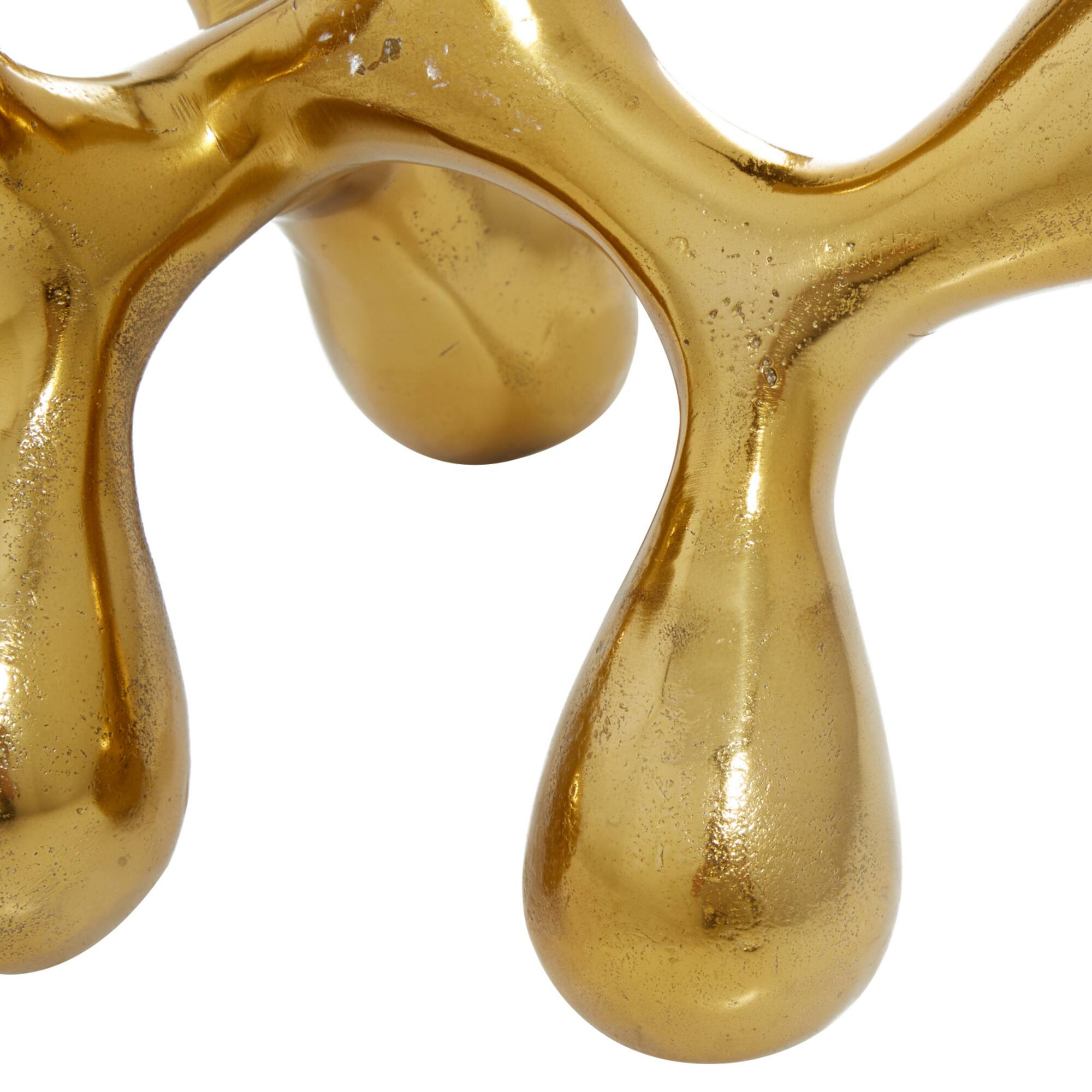 CosmoLiving by Cosmopolitan 12" Gold Aluminum Contemporary Abstract Sculpture
